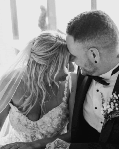 Happy wedding couple at Seafield House and Braddicks Holiday Park